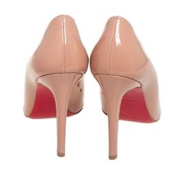 Christian Louboutin Beige Patent Leather Pigalle Pumps Size 37
