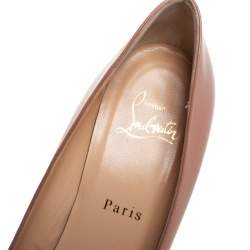Christian Louboutin Beige Patent Leather Pigalle Pumps Size 37