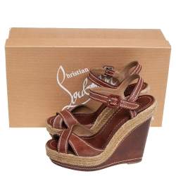 Christian Louboutin Brown Leather Almeria Sandals Size 36