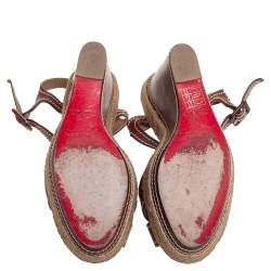 Christian Louboutin Brown Leather Almeria Sandals Size 36