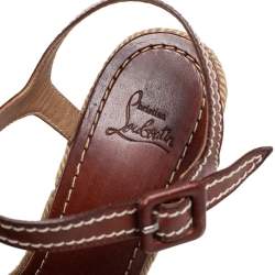 Christian Louboutin Brown Leather Almeria Sandals Size 36