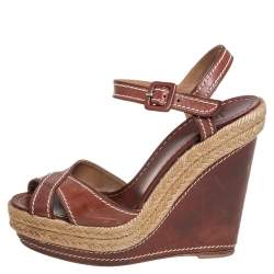 Christian Louboutin Brown Leather Almeria Sandals Size 36