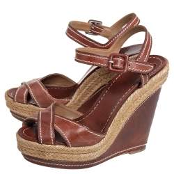 Christian Louboutin Brown Leather Almeria Sandals Size 36