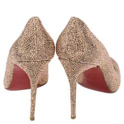 Pre Owned Christian Louboutin Gold Glitter FiFi Pumps Size 42