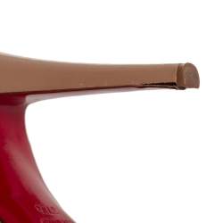 Pre Owned Christian Louboutin Beige Patent Leather Hyper Prive Pumps Size 37.5