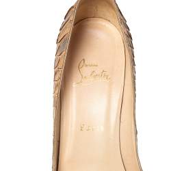 Christian Louboutin Multicolor Python Very Prive Peep Toe Pumps Size 39.5