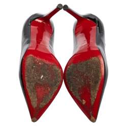 Pre Owned Christian Louboutin Black Patent Leather Pigalle Pointed Toe Pumps Size 39