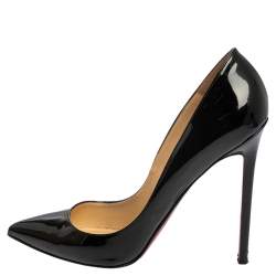 Pre Owned Christian Louboutin Black Patent Leather Pigalle Pointed Toe Pumps Size 39