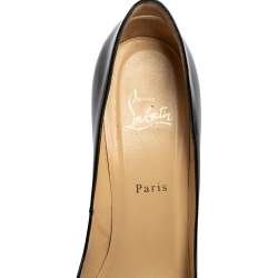 Pre Owned Christian Louboutin Black Patent Leather Pigalle Pointed Toe Pumps Size 39