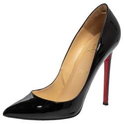 Pre Owned Christian Louboutin Black Patent Leather Pigalle Pointed Toe Pumps Size 39