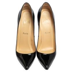Pre Owned Christian Louboutin Black Patent Leather Pigalle Pointed Toe Pumps Size 39