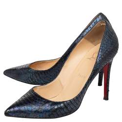 Pre Owned Christian Louboutin Multicolor Water Snake Pigalle Follie Pointed Toe Pumps Size 39.5