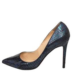 Pre Owned Christian Louboutin Multicolor Water Snake Pigalle Follie Pointed Toe Pumps Size 39.5