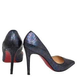 Pre Owned Christian Louboutin Multicolor Water Snake Pigalle Follie Pointed Toe Pumps Size 39.5