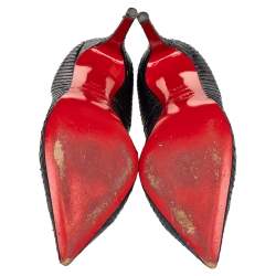 Pre Owned Christian Louboutin Multicolor Water Snake Pigalle Follie Pointed Toe Pumps Size 39.5