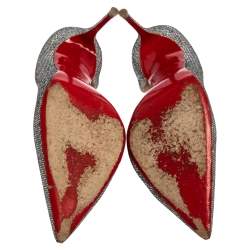 Pre Owned Christian Louboutin Multicolor Glitter Iriza D'orsay Pointed Toe Pumps Size 39.5