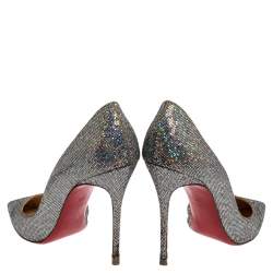 Pre Owned Christian Louboutin Multicolor Glitter Iriza D'orsay Pointed Toe Pumps Size 39.5