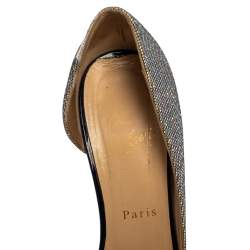 Pre Owned Christian Louboutin Multicolor Glitter Iriza D'orsay Pointed Toe Pumps Size 39.5