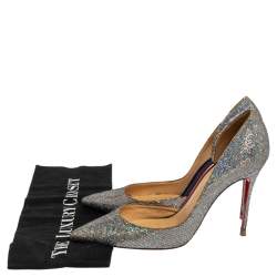 Pre Owned Christian Louboutin Multicolor Glitter Iriza D'orsay Pointed Toe Pumps Size 39.5