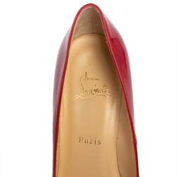 Pre Owned Christian Louboutin Red Patent Leather Ron Ron Zeppa Wedge Pumps Size 40