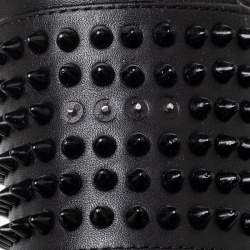 Pre Owned حذاء بوت للكاحل كريستيان لوبوتان برغواز جلد أسود مقاس 36.5