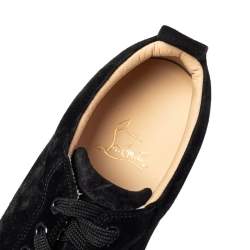 Pre Owned Christian Louboutin Black Suede Orlato Low Top Sneakers Size 40