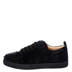 Pre Owned Christian Louboutin Black Suede Orlato Low Top Sneakers Size 40