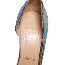 Pre Owned Christian Louboutin Iridescent Leather Iriza Pumps Size 37.5