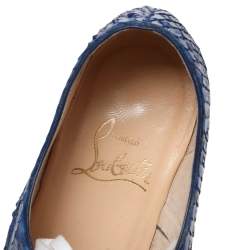 Christian Louboutin Blue Python Leather Alfred Oxfords Size 35.5