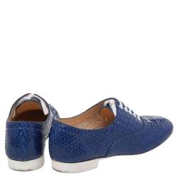 Christian Louboutin Blue Python Leather Alfred Oxfords Size 35.5