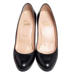 Pre Owned Christian Louboutin Black Leather New Simple Pumps Size 39