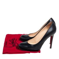 Pre Owned Christian Louboutin Black Leather New Simple Pumps Size 38
