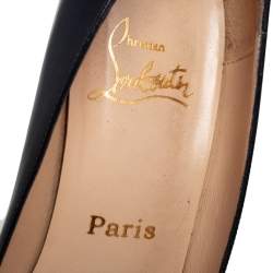 Pre Owned Christian Louboutin Black Leather New Simple Pumps Size 38