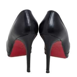 Pre Owned Christian Louboutin Black Leather New Simple Pumps Size 38