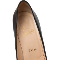 Pre Owned Christian Louboutin Black Matte Leather Palais Royal Trepointe Pumps Size 39.5