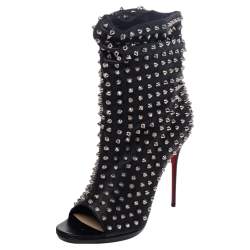 Christian Louboutin Capahutta Spiked Leather Ankle Booties