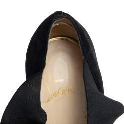 Pre Owned Christian Louboutin Black Suede Big Dorcet Peep Toe Pumps Size 41