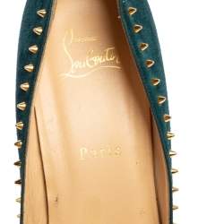Pre Owned Christian Louboutin Green Suede Anjalina Pumps Size 41