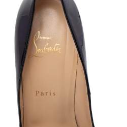Pre Owned Christian Louboutin Black Patent Leather Bianca Platform Pumps Size 40