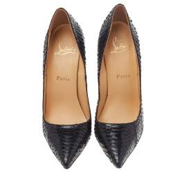 مملوكة مسبقًا Christian Louboutin Black Python So Kate Pumps Size 37