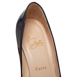 Pre Owned Christian Louboutin Black Patent Leather Simple  Pumps Size 39