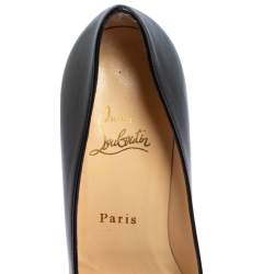 Pre Owned Christian Louboutin Black Leather Simple  Pumps Size 39 