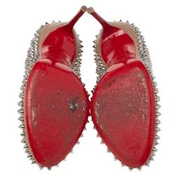 مملوكة مسبقًا Christian Louboutin Beige Leather Fifi Spike Round Toe Pumps Size 38.5