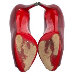 Pre Owned Christian Louboutin Burgundy Leather Yoyo Pumps Size 36.5