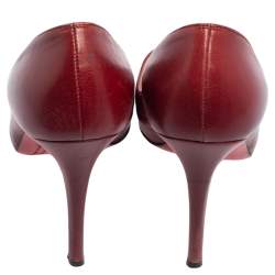 Pre Owned Christian Louboutin Burgundy Leather Yoyo Pumps Size 36.5