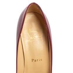 Pre Owned Christian Louboutin Burgundy Leather Yoyo Pumps Size 36.5