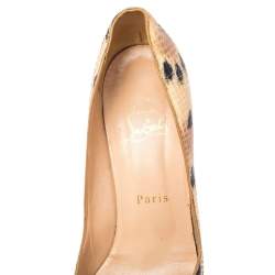 Christian Louboutin Beige/Black Snakeskin   Prive  pumps Size 38