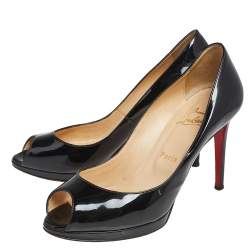 Christian Louboutin  Black Patent Leather New Prive  Pumps Size 38.5