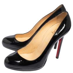 Pre Owned Christian Louboutin Black Patent Leather New Simple Pumps Size 40