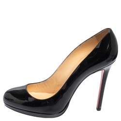 Pre Owned Christian Louboutin Black Patent Leather New Simple Pumps Size 40